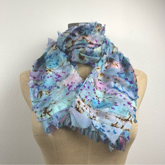 Chiffon Ruffle Multi Color Scarf - Picture 2 of 4